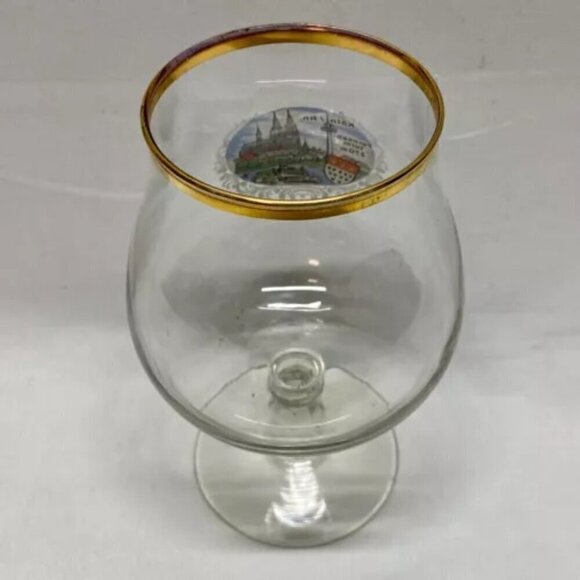 Vintage Koln/Rh. Fernseh Turm 270m City Scene Elegant Goblet Drinking Glass EUC - Picture 9 of 14